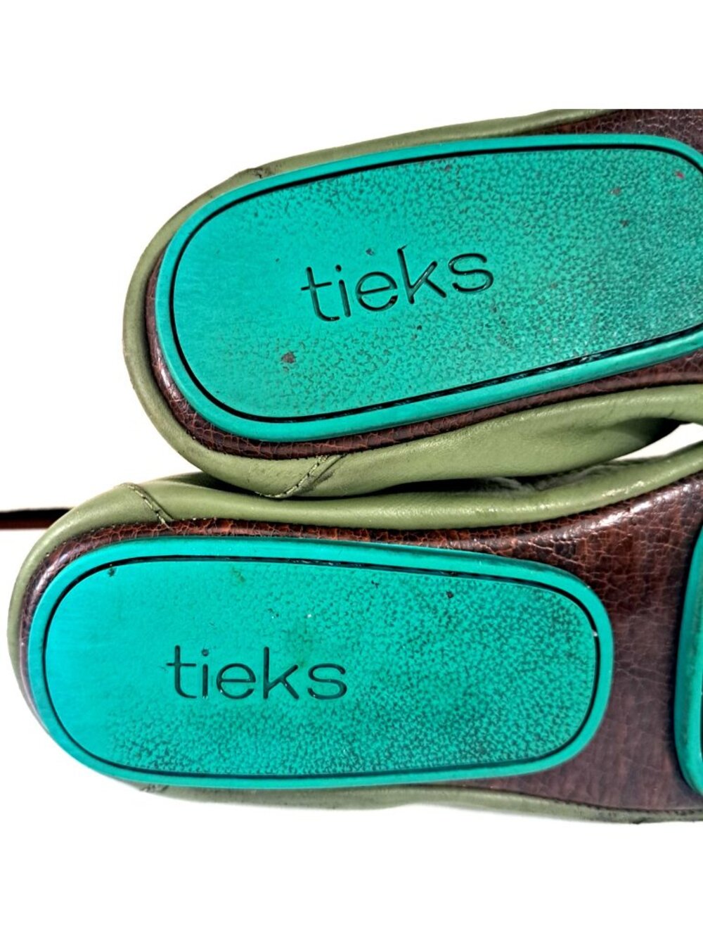 Tieks by Gavrieli Women’s 8 Olive Green Leather Foldable Ballet Flats Round Toe - Picture 8 of 14